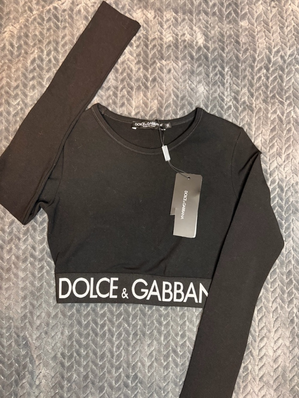 Dolce & Gabbana Black Crewneck Top with Tag